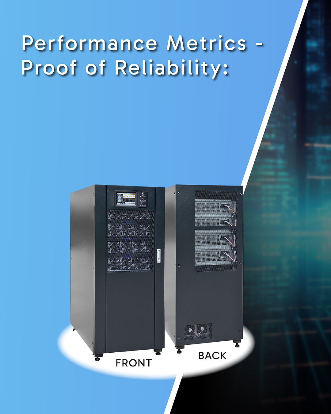 XMOD 120kVA & UPS Product Image (front and back)