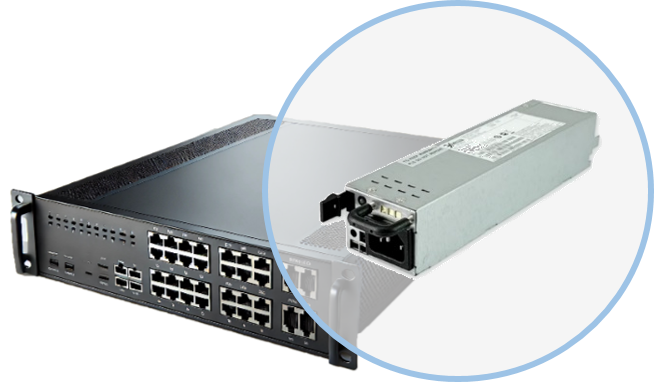 Slim power supply for compact edge router deployment