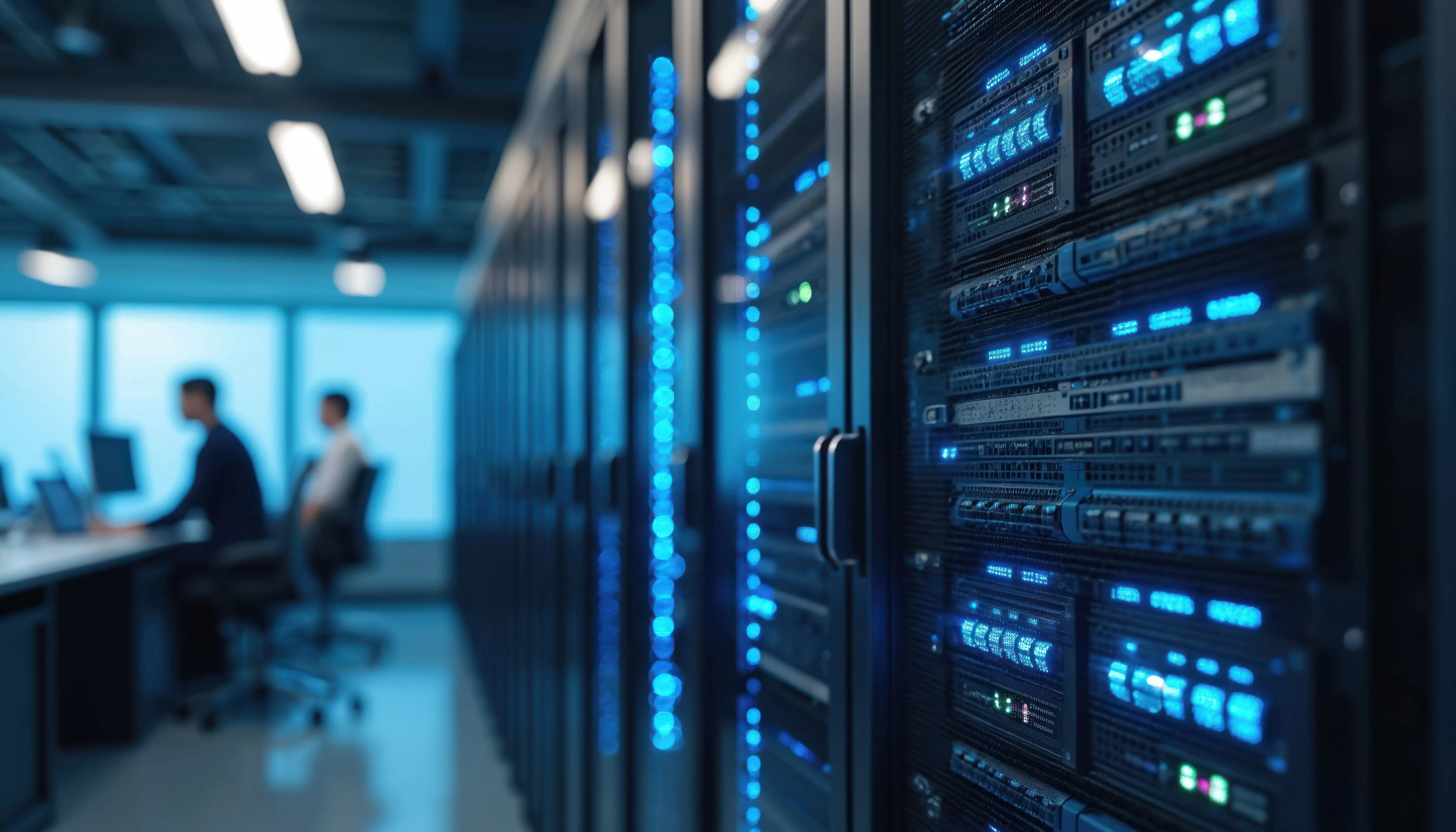 Small server room or IT office using a line-interactive UPS for voltage regulation and power stability