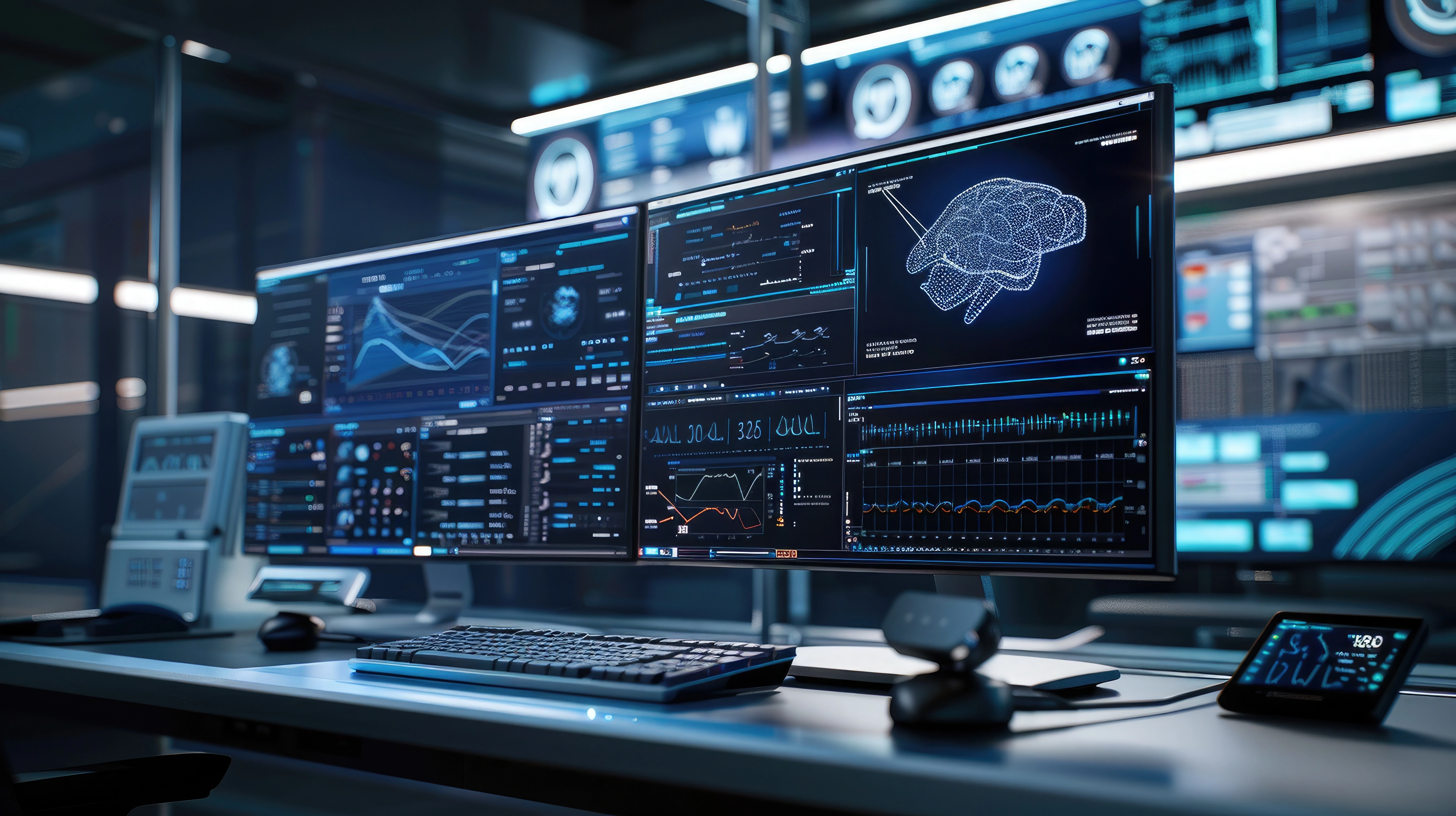 AI-enabled medical PC workstation performing real-time image analysis and inference under dynamic GPU load conditions