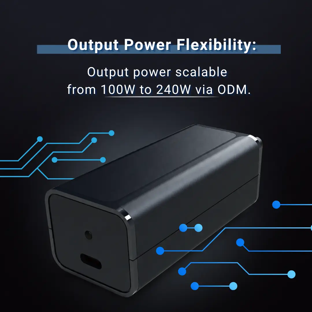 Output power flexibility: scalable from 100W to 240W via ODM
